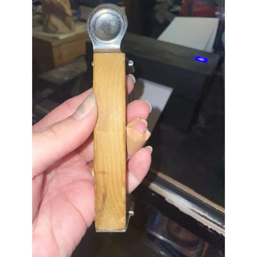 Vintage Wooden Handle Steel Dough Mixer Bakery Tool 6 Prongs Metal Masher Mixer